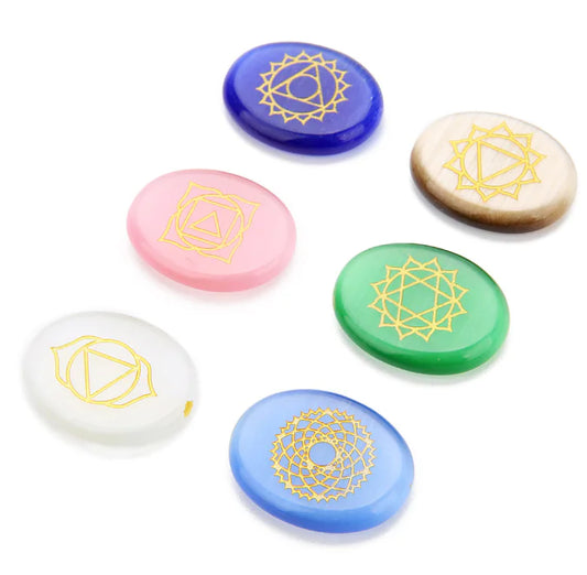 Engraved Rune Opal | Chakra Beads