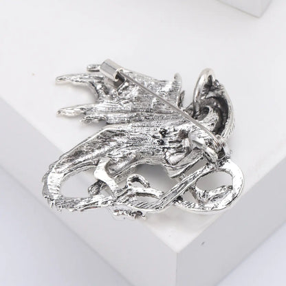 Dragon Rhinestone Brooch