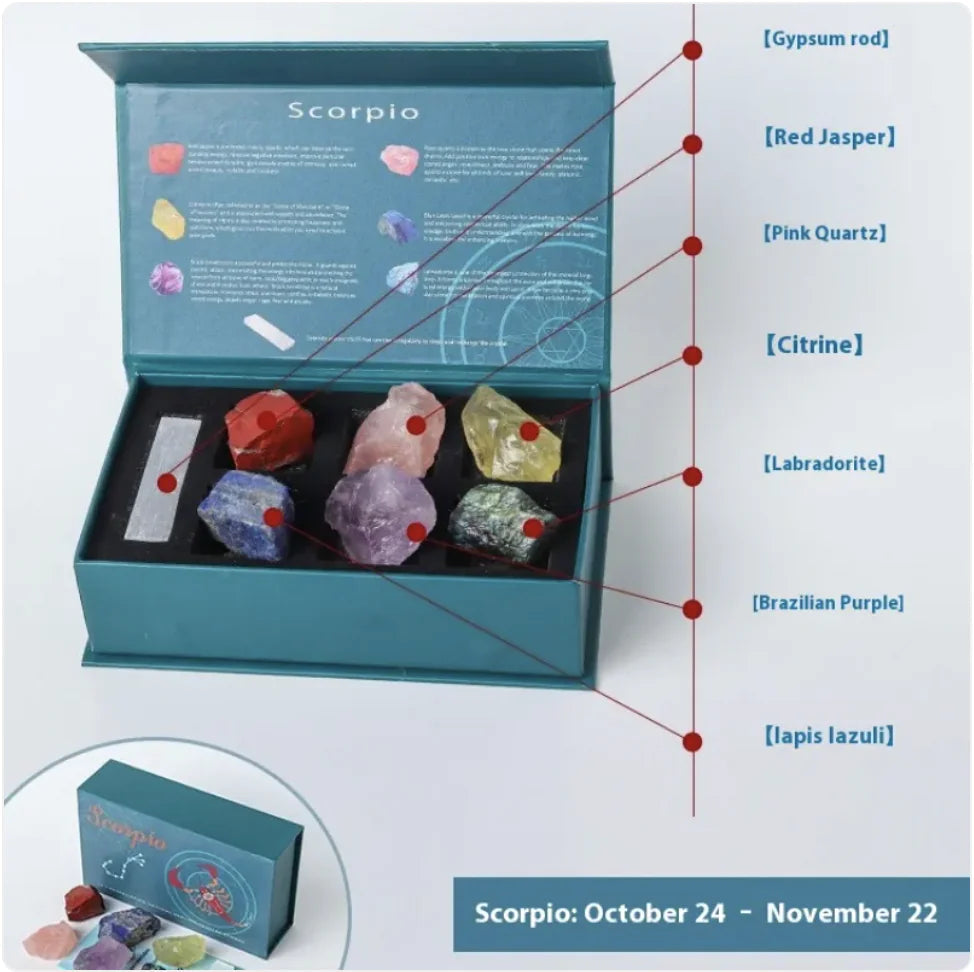 Zodiac Natural Crystal Stone Set Sorceress Sanctuary