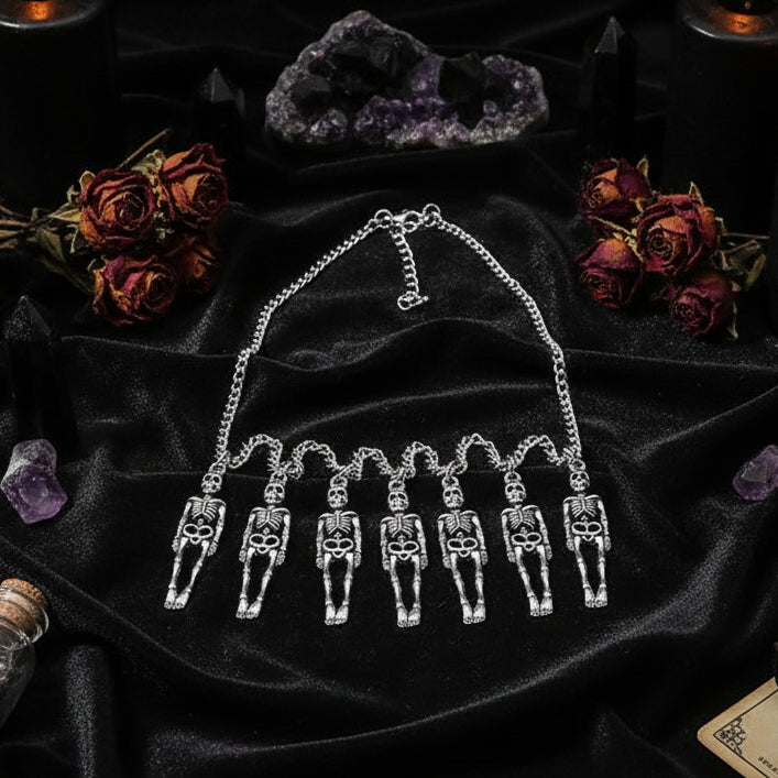 Gothic Skull Skeleton Pendant Necklace - 7 Pieces Sorceress Sanctuary