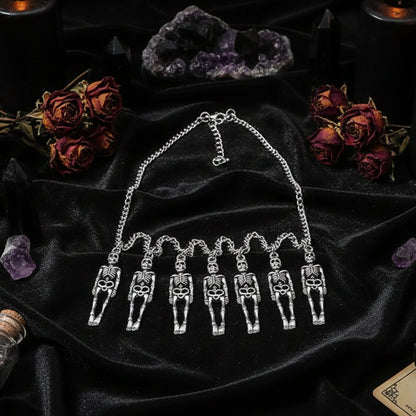 Gothic Skull Skeleton Pendant Necklace - 7 Pieces Sorceress Sanctuary