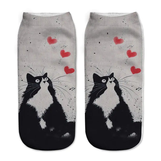 Black & White Cat Socks
