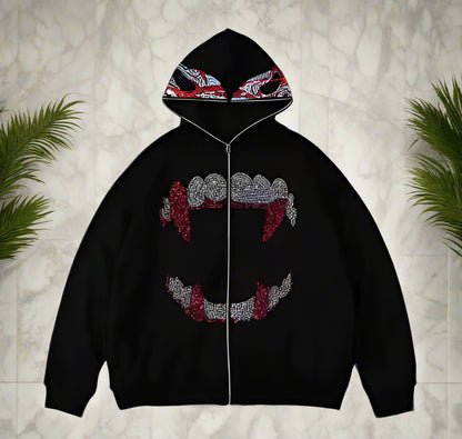 Gothic Grunge Zip-Up Hoodie
