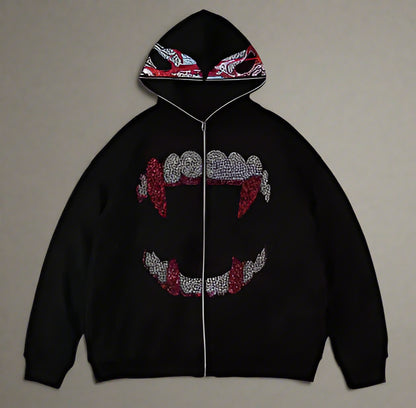 Gothic Grunge Zip-Up Hoodie
