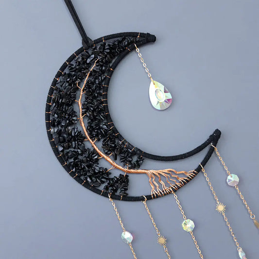 Obsidian Crystal Dreamcatcher