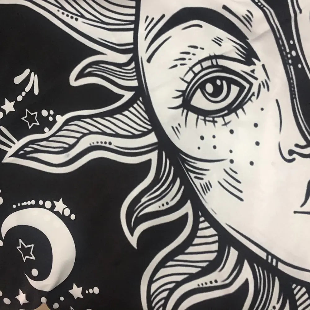 Mandala Tapestry Wall Hanging - Sun and Moon Design Sorceress Sanctuary