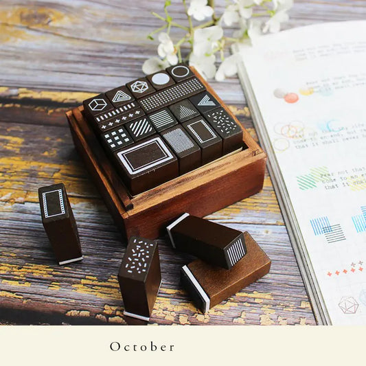 Boxed Wooden Seal | Geometric Wax Stamp