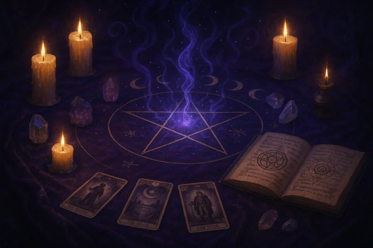 traditional witchcraft supply tools occult spell with tarot cards