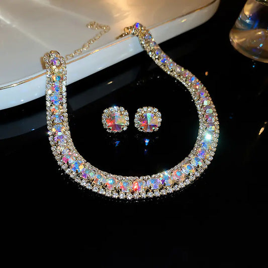 Elegant Crystal Necklace & Earring Set