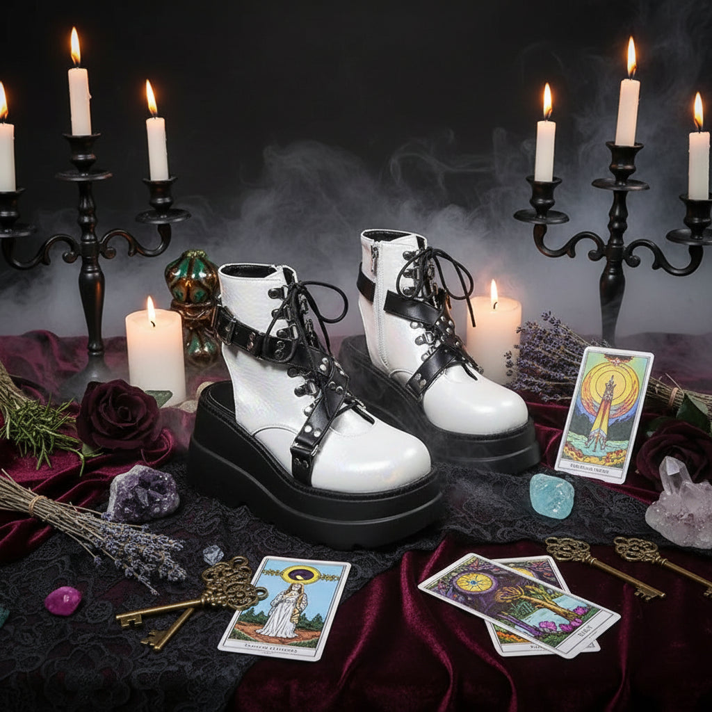 Gothic Street Punk Plus Size Matte Finish Boots Sorceress Sanctuary