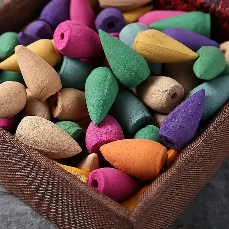 128pcs Aromatic Backflow Incense Cones for Meditation Sorceress Sanctuary