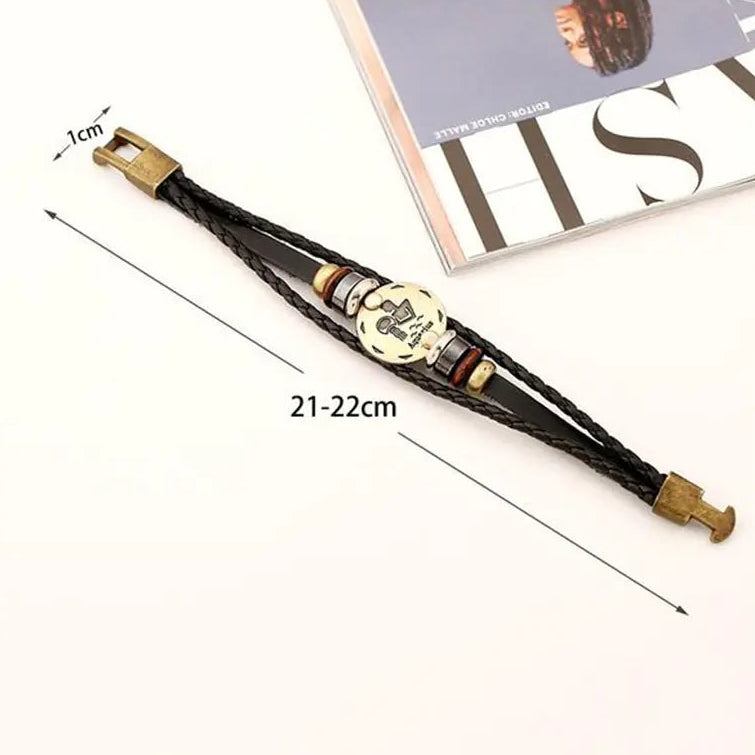 zodiac Bracelet with measurement details on a white background