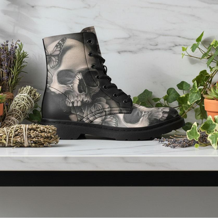 Casual Christmas Print Halloween Boots for Men Sorceress Sanctuary