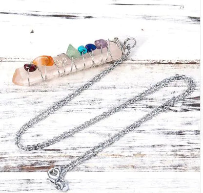 White Crystal Chakra Necklace