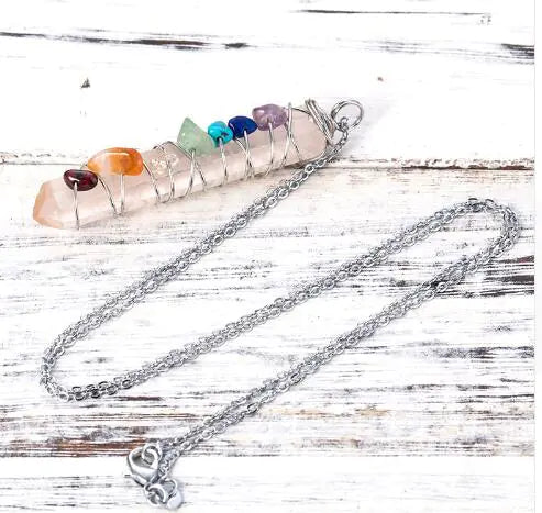 White Crystal Chakra Necklace