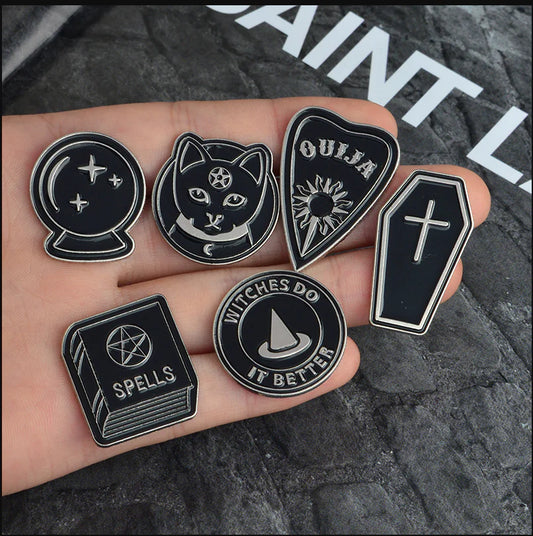 Vintage Witch Metal Pin