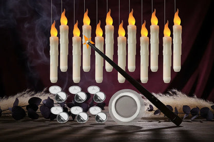 Floating Wand Candles - Sorceress Sanctuary Yellow Flash 12 Pack / Glow magic wand (2.0*33.2cm)-Yellow Flash 12 Pack / Pattern magic wand (2.0*33.2cm)-Yellow Flash 20 Pack / Pattern magic wand (2.0*33.2cm)-Yellow Flash 20 Pack / Glow magic wand (2.0*33.2cm)-Warm White Flash 12 Pack / Glow magic wand (2.0*33.2cm)