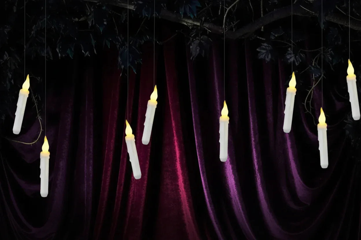Floating Wand Candles - Sorceress Sanctuary Yellow Flash 12 Pack / Glow magic wand (2.0*33.2cm)-Yellow Flash 12 Pack / Pattern magic wand (2.0*33.2cm)-Yellow Flash 20 Pack / Pattern magic wand (2.0*33.2cm)-Yellow Flash 20 Pack / Glow magic wand (2.0*33.2cm)-Warm White Flash 12 Pack / Glow magic wand (2.0*33.2cm)
