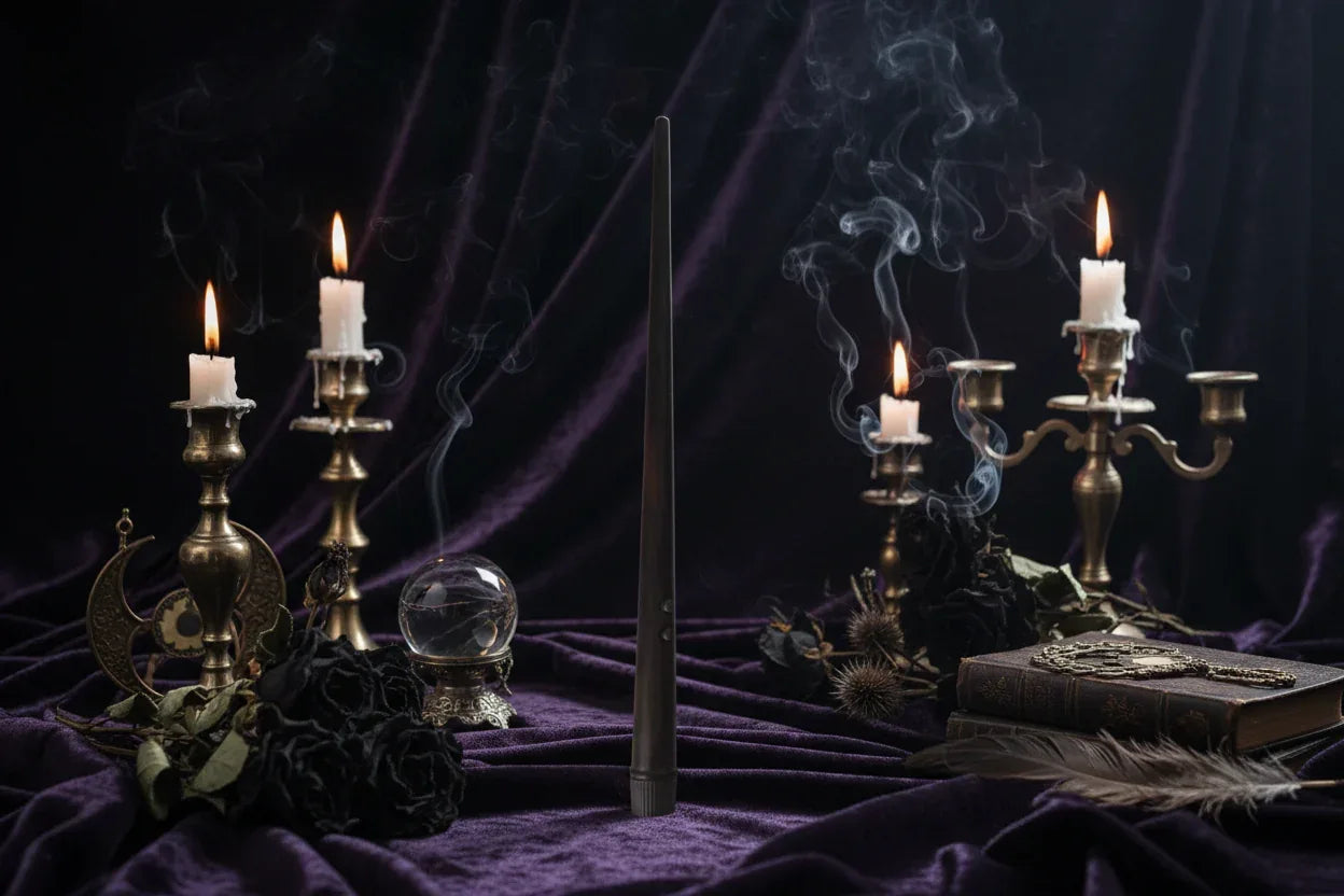 Floating Wand Candles - Sorceress Sanctuary Yellow Flash 12 Pack / Glow magic wand (2.0*33.2cm)-Yellow Flash 12 Pack / Pattern magic wand (2.0*33.2cm)-Yellow Flash 20 Pack / Pattern magic wand (2.0*33.2cm)-Yellow Flash 20 Pack / Glow magic wand (2.0*33.2cm)-Warm White Flash 12 Pack / Glow magic wand (2.0*33.2cm)