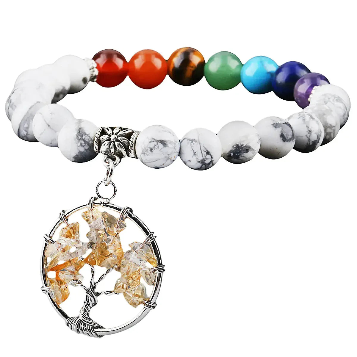 Seven-Color Natural Crystal Round Beads Bracelet Sorceress Sanctuary