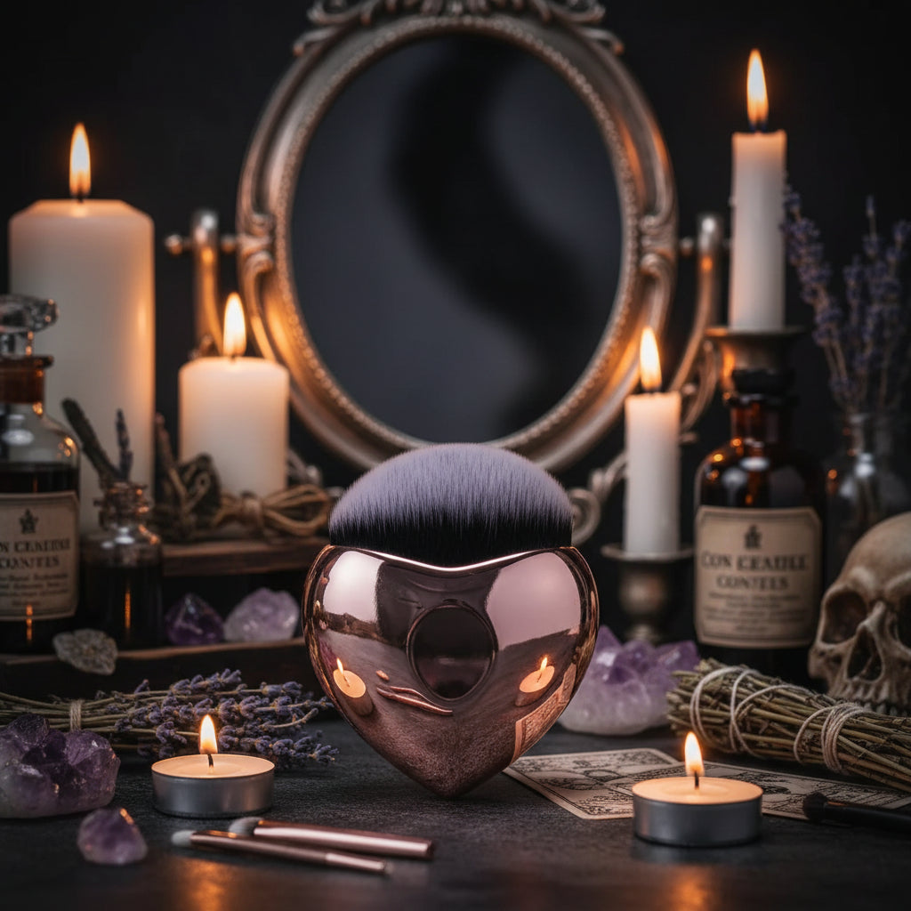 Heart-Shaped Makeup Brushes, Foundation and Blush Brush Sorceress Sanctuary