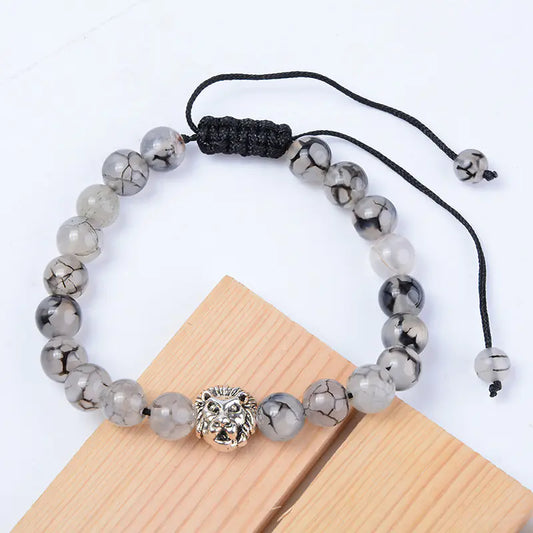 Black Dragon & Lion Head Bracelet