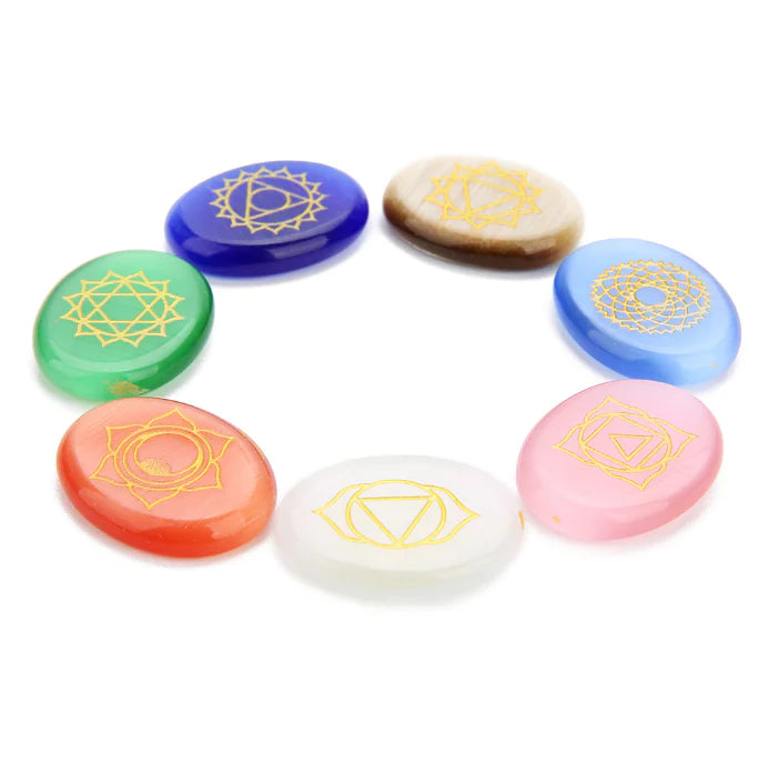 Engraved Rune Opal | Chakra Beads