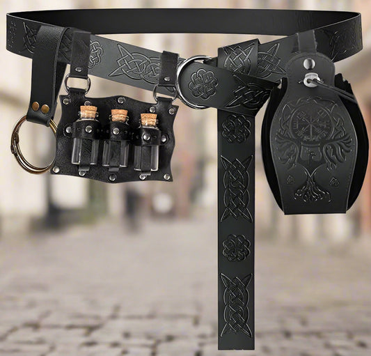 4 Pcs Witch Belt, Pouch & Potion Bottle
