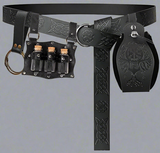 4 Pcs Witch Belt, Pouch & Potion Bottle