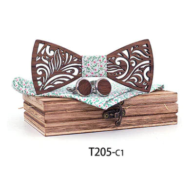 Wooden Bow Tie Set