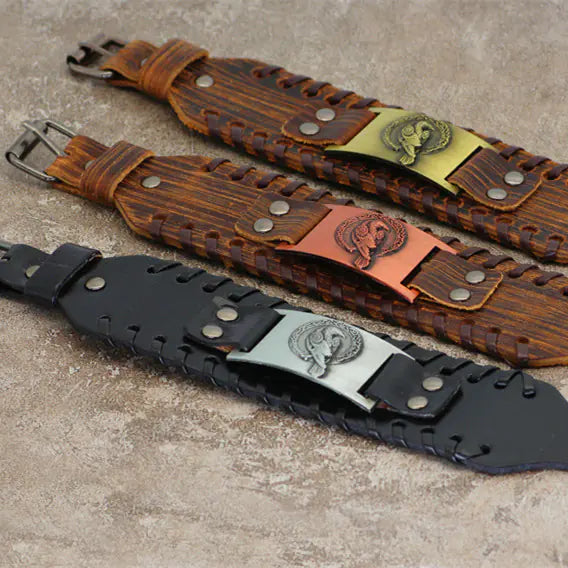 Retro Nordic Bracelet | Viking Cowhide Totem