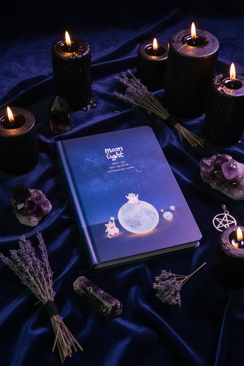 Moonlit Night A5 Diary Notebook with Glow-in-the-Dark Sorceress Sanctuary