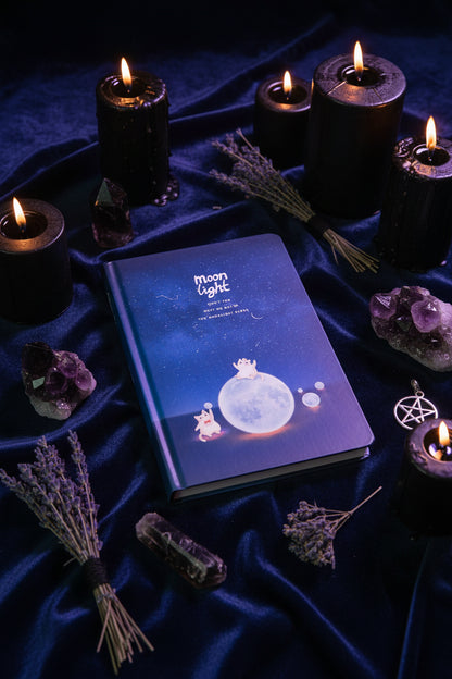 Moonlit Night A5 Diary Notebook with Glow-in-the-Dark Sorceress Sanctuary