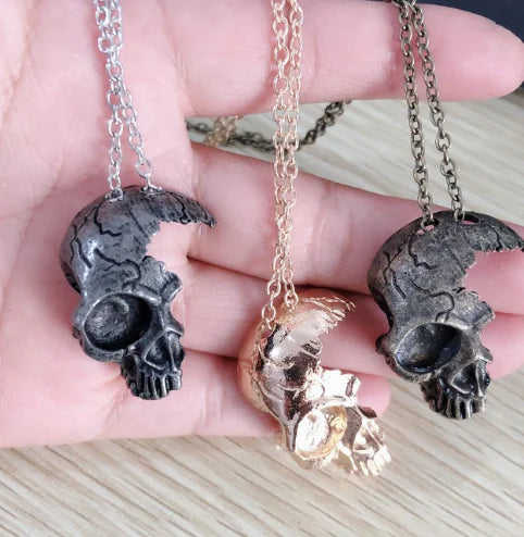 Half Face Skull Necklace