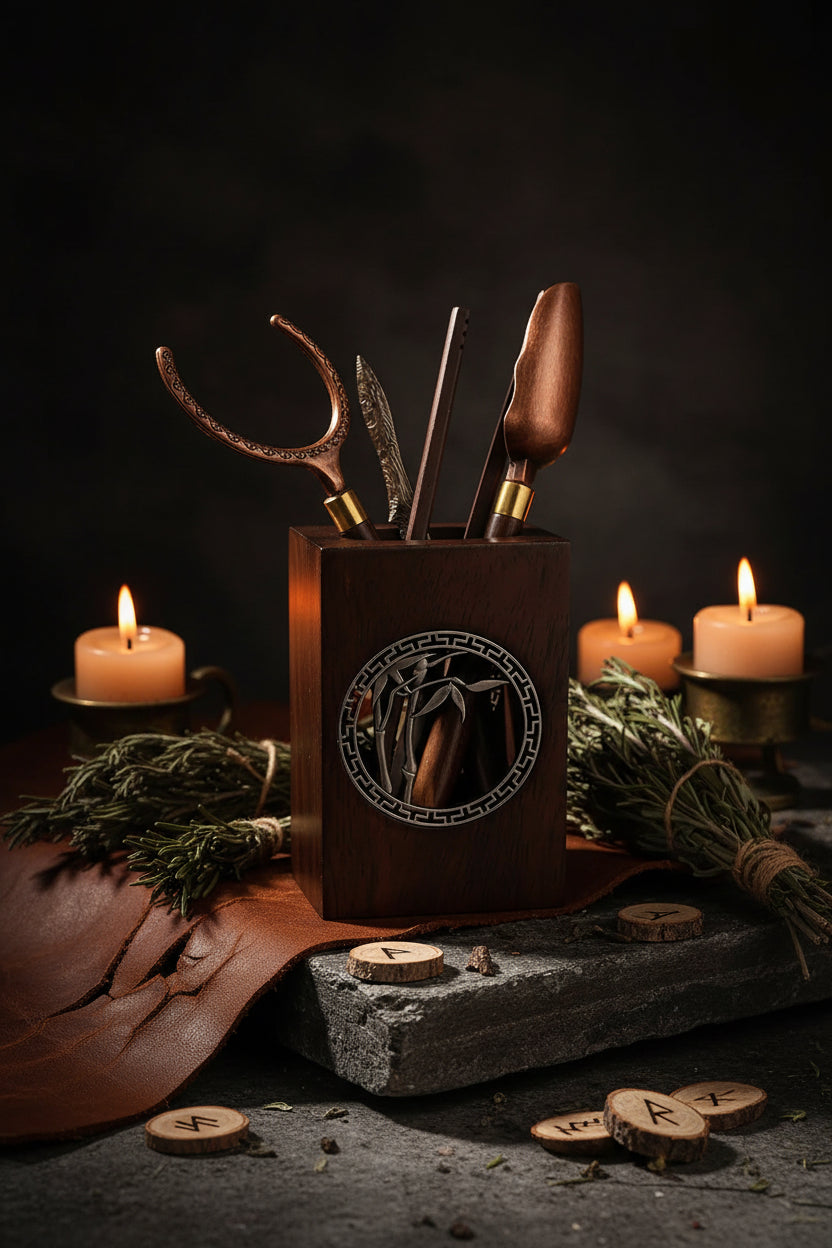Ebony Tea Ceremony Set with Bamboo Tea Equipment Sorceress Sanctuary
