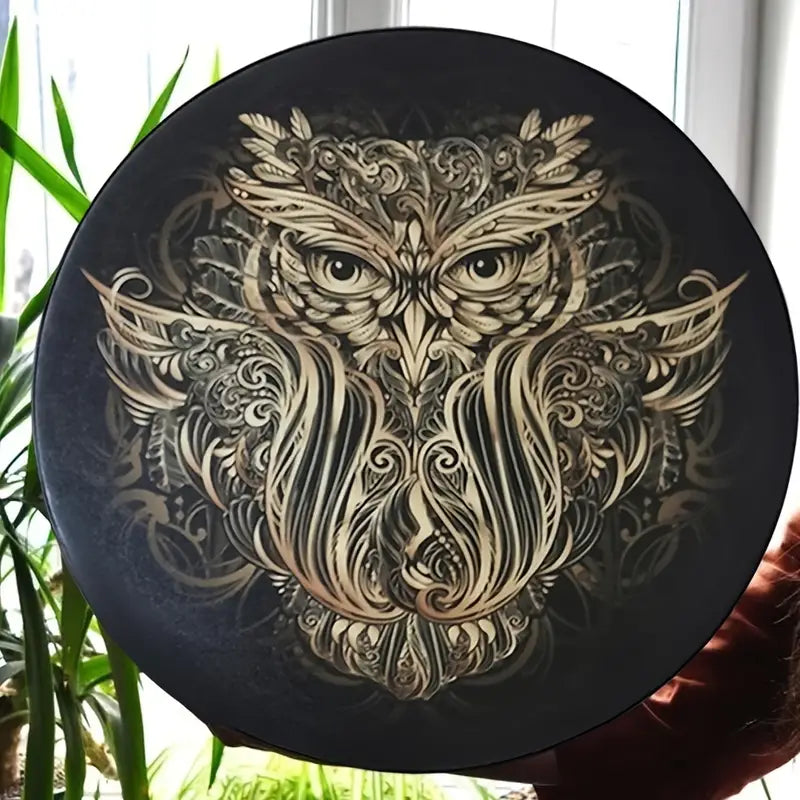 Handcrafted Shamanic Drum Set - Siberian Owl Drum Sorceress Sanctuary