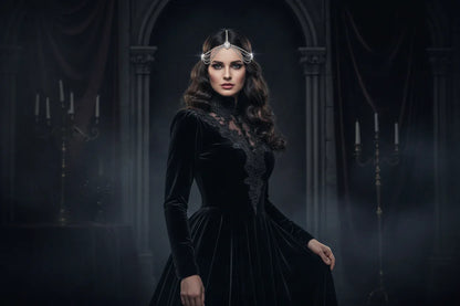 Gothic Headband with Rhinestones for Brides (Hair Accessory) Sorceress Sanctuary