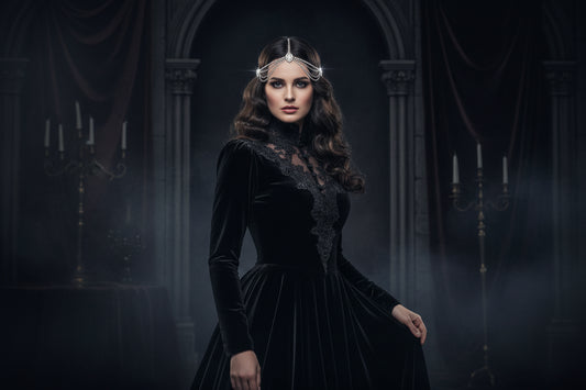 Gothic Headband with Rhinestones for Brides (Hair Accessory) Sorceress Sanctuary