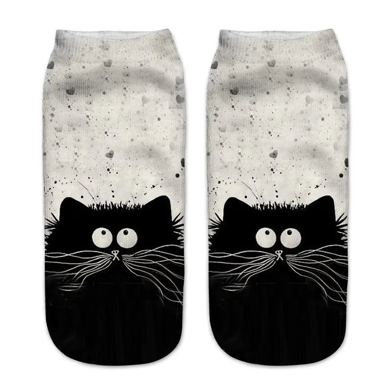 Black & White Cat Socks