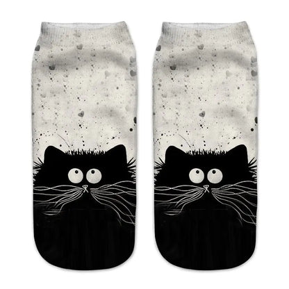 Black & White Cat Socks