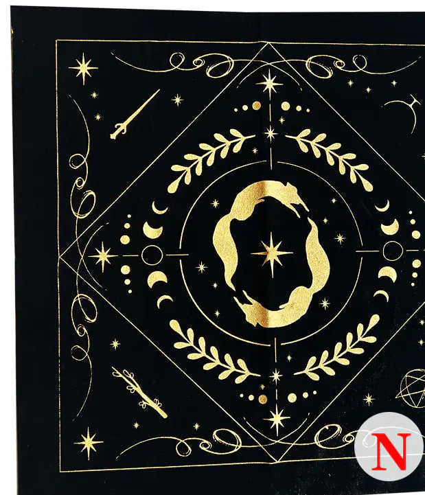 Tarot Tablecloth With Star Pattern & Velvet Material