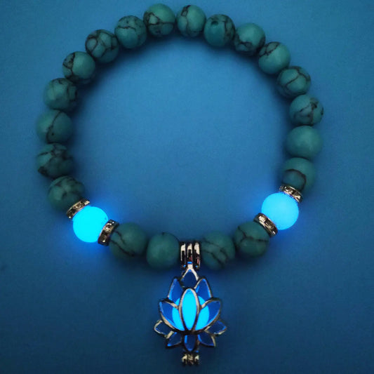Glowing Turquoise Bead Energy Bracelet